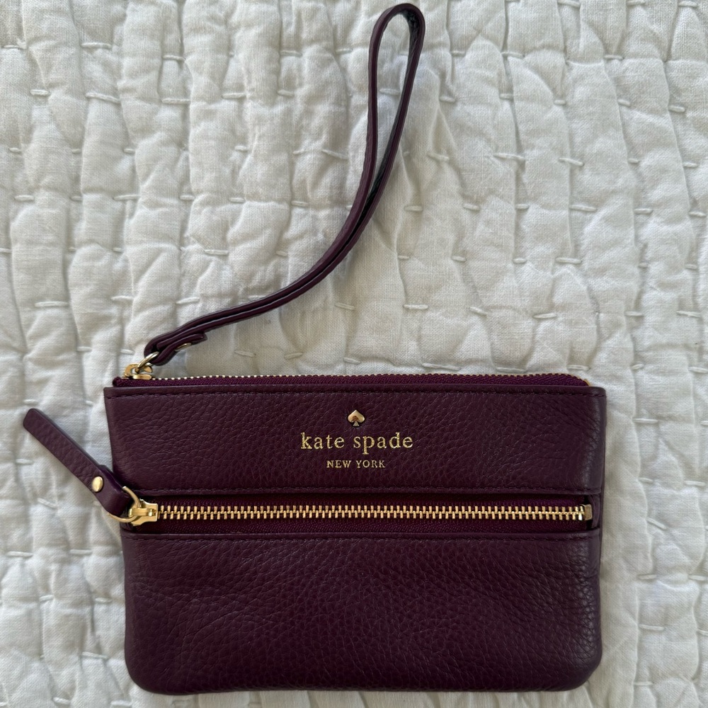 Kate Spade Cedar Street Burgundy Zip Wristlet